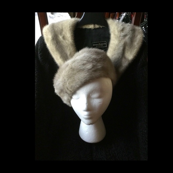 Vntg Wht PLATINUM Sapphire MINK FUR HAT BERET 22\